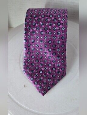 Ermenegildo Zegna Purple & Blue Dotted Silk Tie